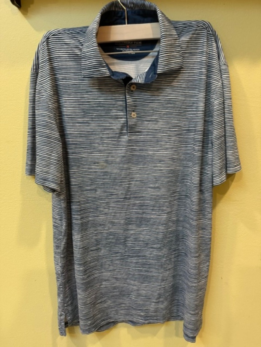 Southern Tide Men’s Navy Striped Golf Polo Shirt Medium Athletic